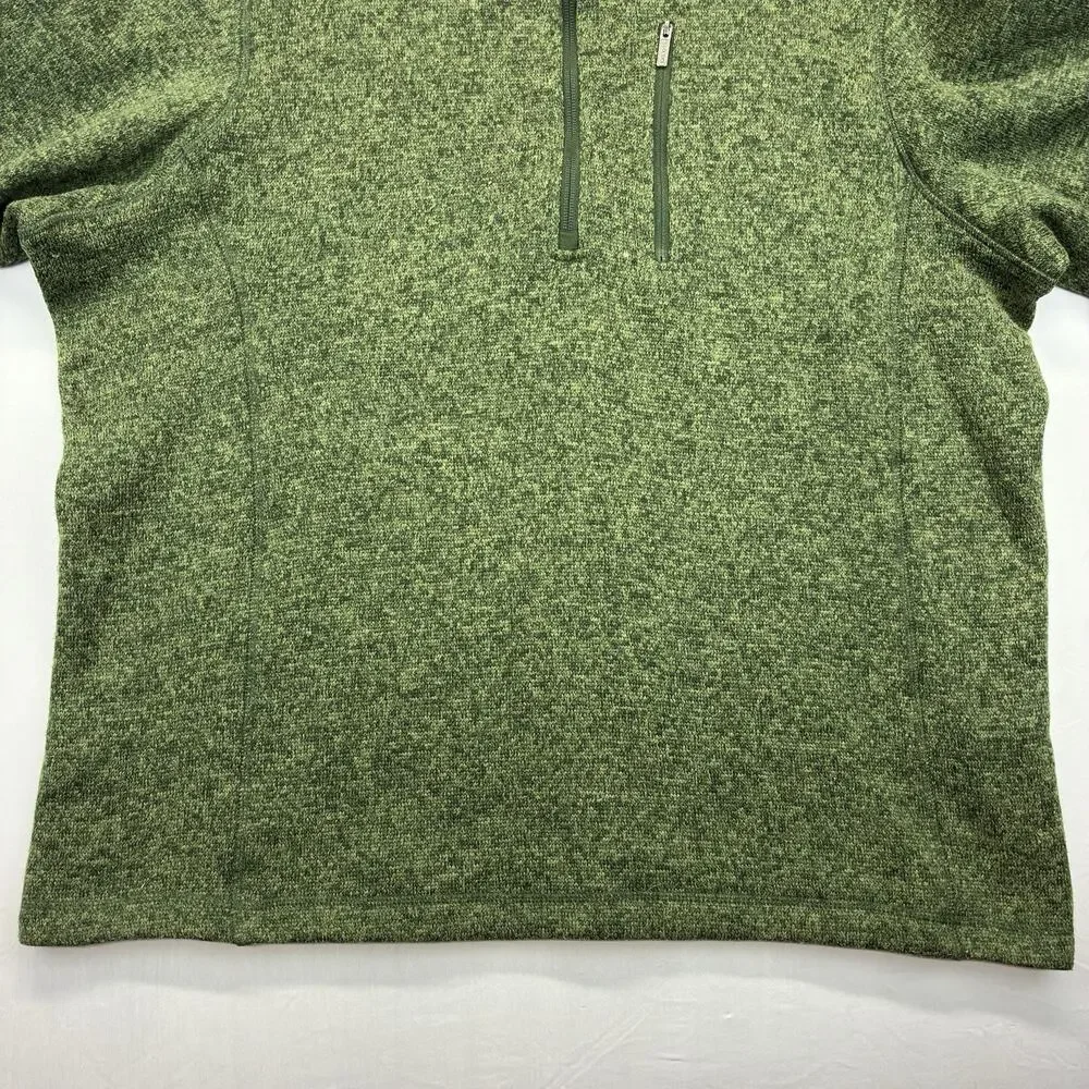 Woolrich Men’s XL Quarter Zip Sweater Fleece Pullover Green Outdoor